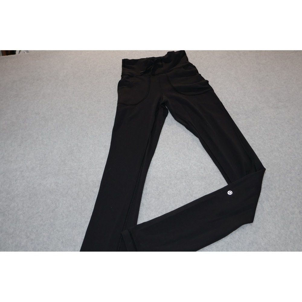 Lululemon Leggings Pants Women 2 TALL Black High Rise With Pockets Gym Workout